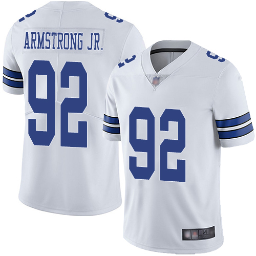 Men Dallas Cowboys Limited White Dorance Armstrong Jr. Road #92 Vapor Untouchable NFL Jersey